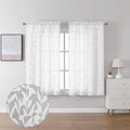 Lecloud Leia Short White Sheer Curtains 45 Inch Length 2 Panels, Balance Light & Privacy Clip Texture Small Window Curtain for Bedroom, Dual Rod Pockets Basement/Living Room/Kitchen Drapes, 38W x 45L