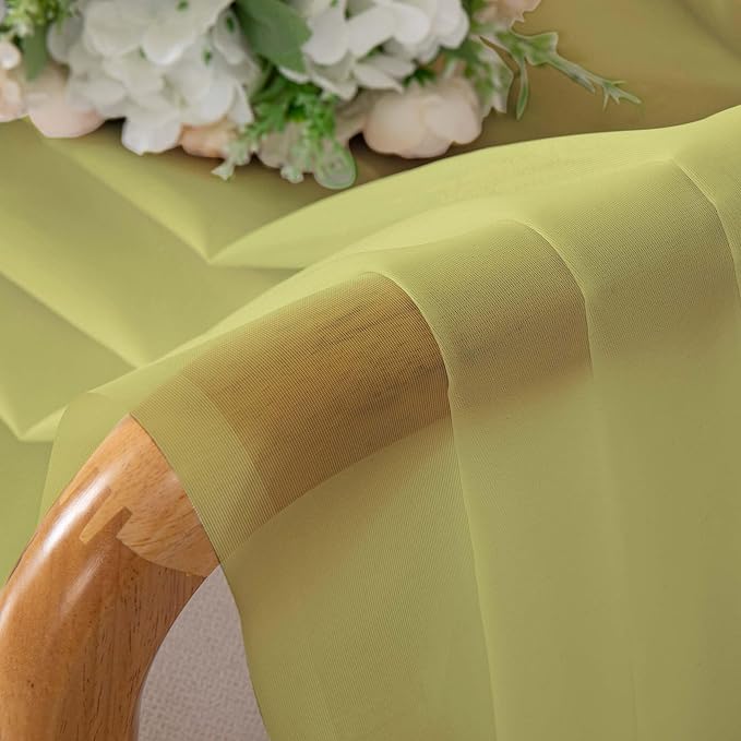Chyhomenyc Sheer Lemon Tier Curtains 24 Inch Length Set, Small Window Kitchen Curtains for Bathroom Living Room Basement, Farmhouse Short Voile Curtain 42Wx24L, Rod Pocket, 2 PCS