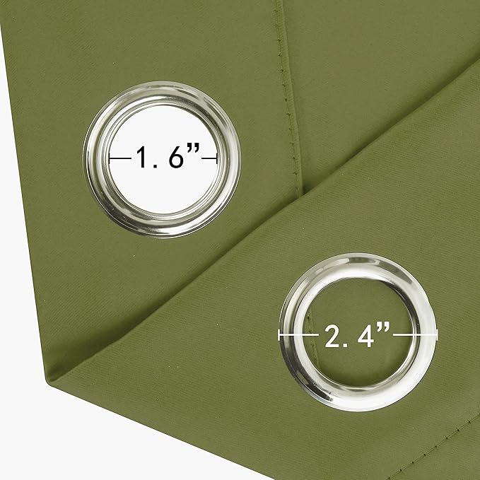 LEMOMO Blackout Curtains 66 x 84 inch/Olive Green Curtains Set of 2 Panels/Thermal Insulated Room Darkening Bedroom Curtains