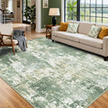 Washable Area Rugs 10'x14 Non-Slip Modern Abstract Soft for Living Room Entryway Bedroom Nursery, Print Pattern, Light Green/Yellow