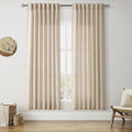 Nanspring Grey Flax Linen Curtains 72 Inches Long for Living Room Light Filtering Mordern Boho Semi Sheer Curtains Back Tab and Rod Pocket Privacy Neutral Curtain for Bedroom Office 52x72, 2 Panels