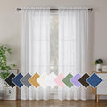 Simplebrand Semi Sheer White Curtains 84 Inches Long 2 Panels, Light Filtering Geometric Jacquard Clip Textured Sheer Curtains for Bedroom，Modern Elegant Window Curtains Drapes，42x84 inch