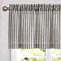 jinchan Linen Stripe Curtain Valance for Windows 16 Inch Light Filtering for Kitchen Living Room Bathroom Rustic Cottage Farmhouse Window Treatment Rod Pocket Design 1 Panel Black on Linen