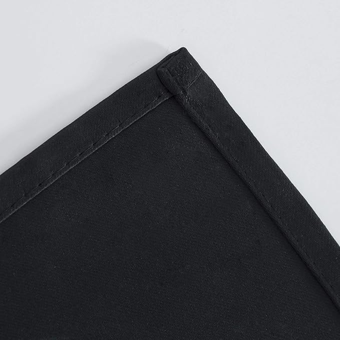 LEMOMO Blackout Curtains 52 x 84 inches Long Black Curtains Set of 2 Panels Thermal Insulated Room Darkening Curtains for Bedroom