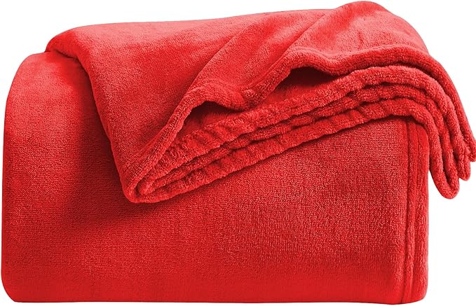 KMUSET Fleece Blanket Red Throw Blanket for Couch - Soft Lightweight Cozy Luxury Bed Microfiber Blanket, 50" x 60"