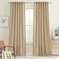 RYB HOME Boho Curtains 84 inches Long, Soft Linen Woved Lightweight Back Tab Light Filtering Fabric Shades for Dining Room Guest Room, W 52 x L84 inches, 2 Panels Set