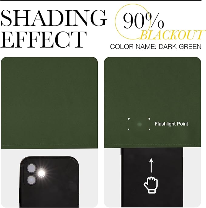 NICETOWN Dark Green Curtains for Bedroom, Grommet Blackout Window Treatments Faux Silk Room Darkening Thermal Window Treatments for Kids Room, 2 Panels, W52 x L63