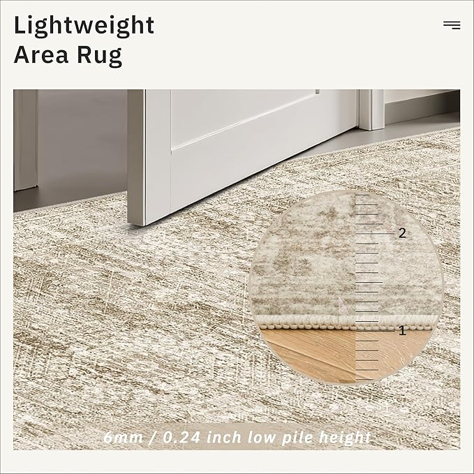 Runner Rug 3x10 Washable Non-Slip Hallway Runner Rugs for Kitchen Bathroom Laundry Room Brown Vintage Floor Carpet Runners for Hallways Entryway
