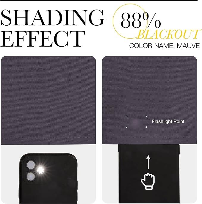 NICETOWN Room Darkening Grommet Panels - (52 inches Width, Greyish Purple, 2 Panels) Baby Room Window Curtains 108 inches Long, Privacy Draperies
