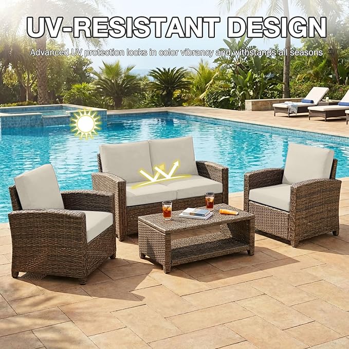 hyha 12Pcs Patio Cushion Covers, Stretch Outdoor Couch Cushion Covers Replacement, Washable Outdoor Chair/Sofa Slipcovers for Patio Furniture Cushions Protector with Elastic Bottom(Taupe,Cover Only)