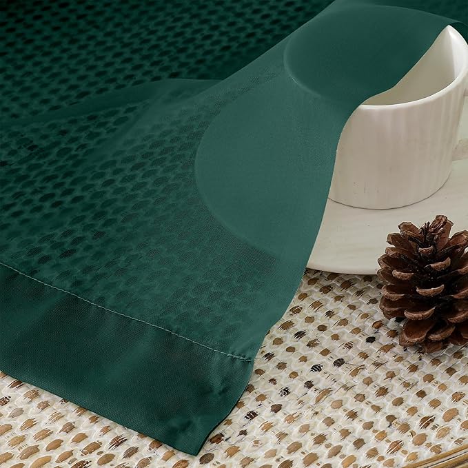 OVZME Hunter Green Sheer Curtains 72 Inches Long 2 Panels - Soft Light Filtering Window Sheer Panels for Living Room/Bedroom, Top Dual Rod Pocket, 1 Pair, Each 42Wx72L Inches