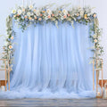 Baby Blue Tulle Backdrop Curtain for Parties Baby Shower Boys 10×8ft Light Blue Sheer Backdrop Curtains Drapes for Birthday Party Bridal Shower Wedding Photo Shoot Background 2 Panels 5ft X 8 ft