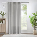 Grey Farmhouse Curtains 60 Inch Wide for Living Room Extra Large Light Gray Linen Drapes Semi Sheer Room Divider Curtain for Patio Sliding Glass Door 2 Panel Back Tab Pocket Width 60x96 Long 5x8 FT