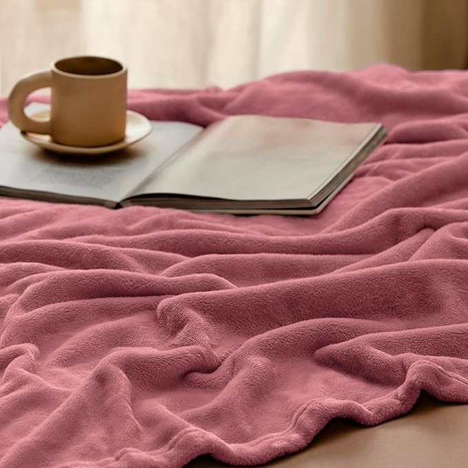 Bedsure GentleSoft Fleece King Size Blankets for Bed Dusty Rose - Soft Lightweight Plush Cozy Fuzzy Luxury Microfiber, 108x90 inches