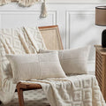 Fancy Homi 2 Packs Neutral Taupe Lumbar Decorative Throw Pillow Covers 16x32 Inch for Living Room Couch Bed Sofa, Farmhouse Home Decor, Soft Striped Corduroy Rectangle Accent Cushion Case 40x80 cm