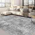 Nakagishi 9x12 Area Rugs Living Room: Washable Abstract Large Neutral Soft Rug Stain Resistant Modern Indoor Floor Non-Slip Carpet for Bedroom Nursery Kids Playroom Office Dining Room Dorm- Grey
