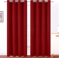 LEMOMO Blackout Curtains 66 x 84 inch/Red Curtains Set of 2 Panels/Thermal Insulated Room Darkening Bedroom Curtains
