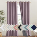 NICETOWN Chaise Mauve Vintage Linen 100% Blackout Curtains for Living Room, Thermal Insulated Curtains 95" Long, Noise Reducing Window Treatment Drapes for Bedroom, 52" Wide Per Panel, Set of 2