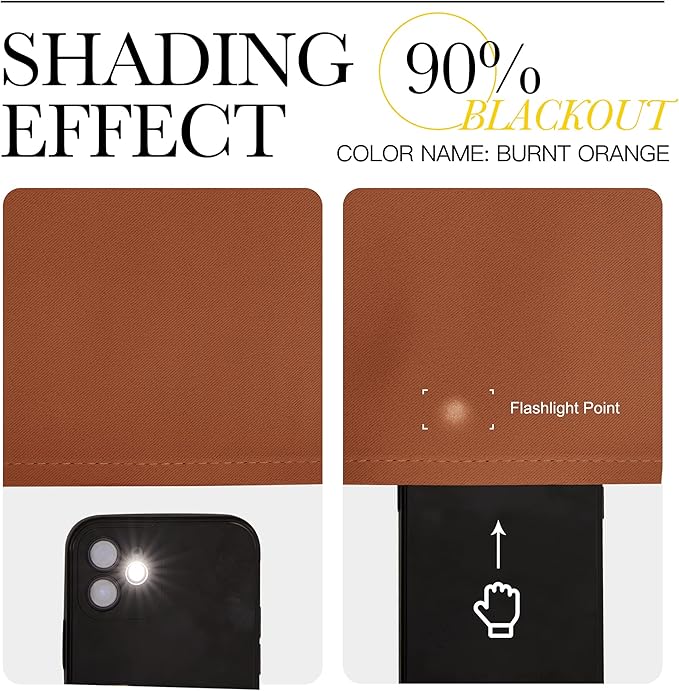 NICETOWN Kitchen Curtains Small Window Curtains & Drapes, Thermal Insulated Solid Grommet Panels for Cupboard, Loft, Cafe, Dining Room (Burnt Orange, 34" W x 48" L, 2PCs)