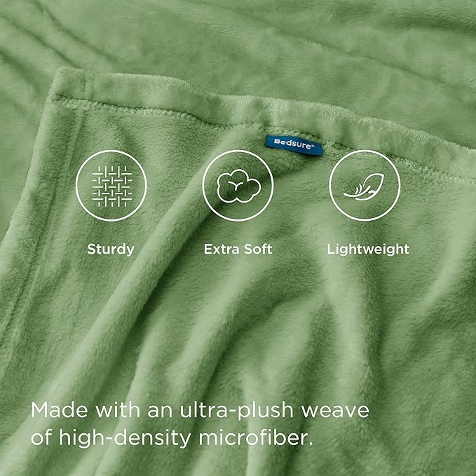 Bedsure GentleSoft Green Fleece Blankets Queen Size - Bed Blanket Soft Lightweight Plush Fuzzy Cozy Luxury Microfiber, Emerald, 90x90 inches