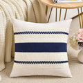 Fancy Homi Set of 1 Navy Blue Decorative Throw Pillow Covers 20x20 Inch for Couch Bed Sofa Living Room Office, Aesthetic Modern Organic Farmhouse Home Decor, Soft Cotton Woven Textured Cushion Case