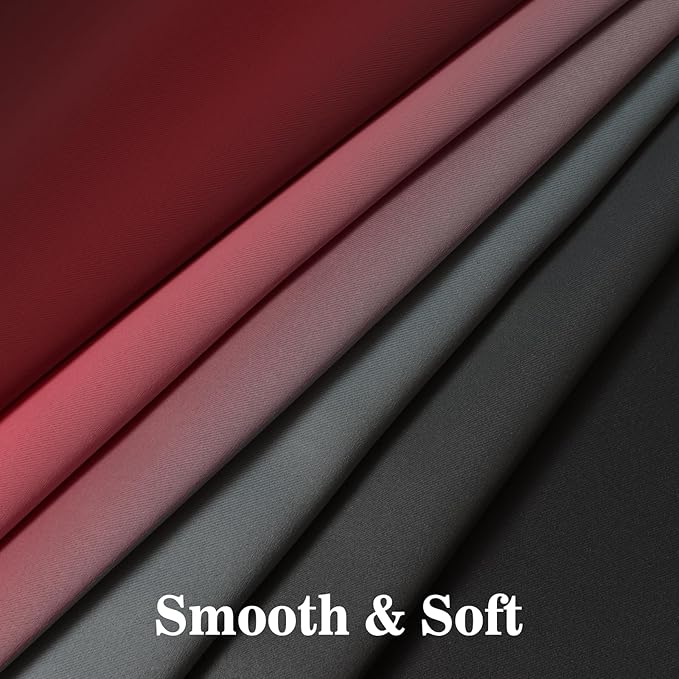 Yakamok Blackout Ombre Burgundy and Black Curtains for Bedroom, Gradient Room Darkening Curtains, Grommet Thermal Insulated Light Blocking Window Drapes/Curtain for Living Room,52 x 63 Inch,2 Panels