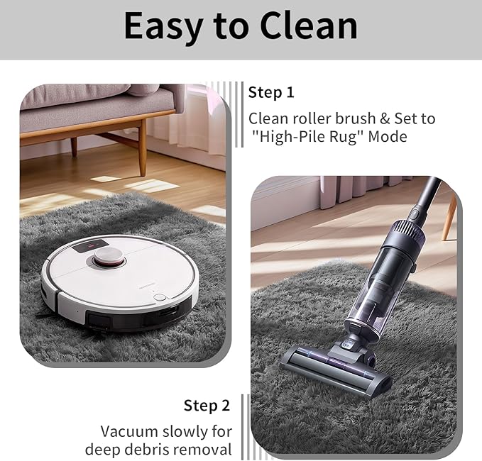 Ophanie 7x10 Area Rugs for Living Room, Upgrade Non-Slip Fluffy Soft Large Shag Bedroom Carpet, Grey Big Indoor Thick Nursery Rug, Gray Carpets for Boy and Girls Room Dorm Home Decor Aesthetic