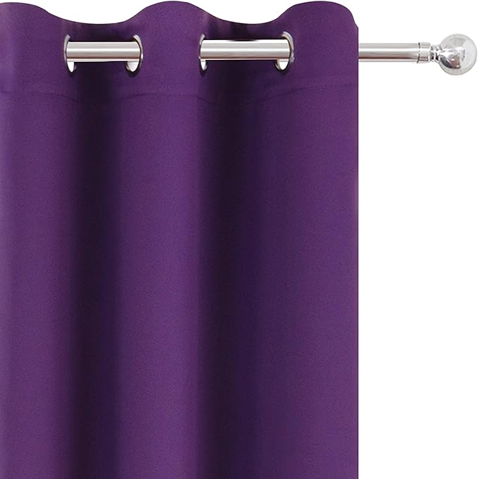 LEMOMO Purple Blackout Curtains/52 x 45 Inch Length Kids Curtains/Set of 2 Panels Grommet Bedroom Curtains for Living Room