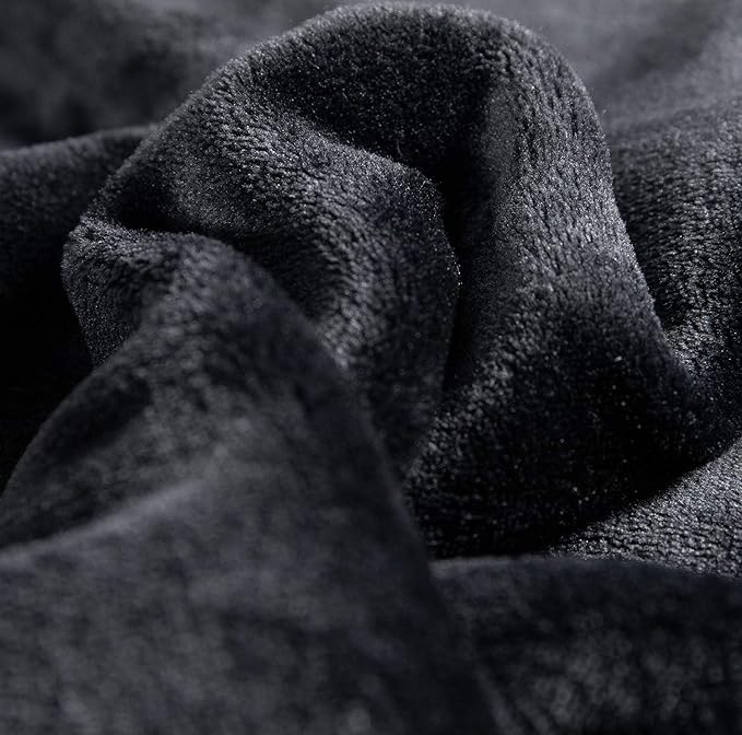 TASTHROW Large Flannel Fleece Throw Blanket, 90×108 Inch - Cozy Lightweight Thick Blanket - All Seasons Suitable for Women, Men and Kids (Black)