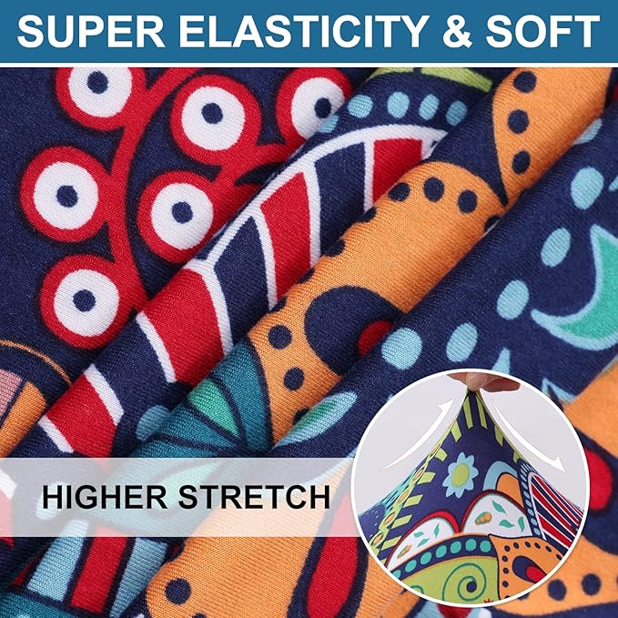 Smiry Printed Couch Cushion Covers, Stretch Soft Couch Covers for Sofa, Washable Non-Slip Sofa Slipcover Furniture Protector for Indoor and Outdoor (Medium, Blue Green)