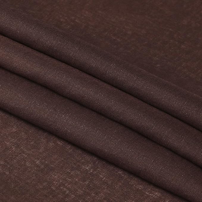 DWCN Brown Sheer Curtains Semi Transparent Voile Rod Pocket Curtains for Bedroom and Living Room, 42 x 84 inches Long, Set of 2 Panels