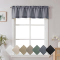 Chyhomenyc Dark Grey Valance for Windows, Light Filtering Faux Linen Decorative Small Window Kitchen Curtain, Rod Pocket Short Cafe Valance for Bathroom Laundry Basement, 60Wx14L inch, 1 Piece