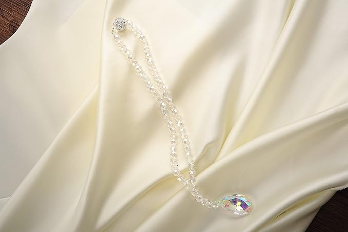 SUQ I OME 2 Pack of Luxury Crystal Beaded Magnetic Curtain Tieback and Holdback Curtain Clips Curtain Buckle Curtain Holder Blingbling Curtain Holdbacks for Drapes,Colorful