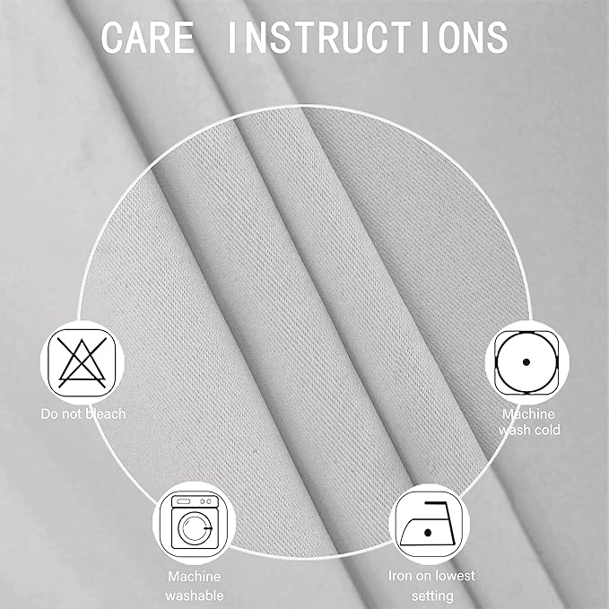 LEMOMO Blackout Curtains 42 x 95 inch/Light Grey Curtains Set of 2 Panels/Thermal Insulated Room Darkening Bedroom Curtains