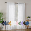 Simplebrand Semi Sheer White Curtains 96 Inches Long 2 Panels, Light Filtering Geometric Jacquard Clip Textured Sheer Curtains for Living Roon，Modern Elegant Window Curtains Drapes，42x96 inch