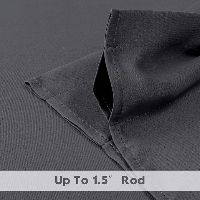Chyhomenyc Blackout Valances for Windows, Short Window Valance Curtains for Living Room Bedroom Bathroom, Room Darkening Solid Privacy Small Kitchen Valances, 60Wx16L, 2 Pack, Charcoal Grey