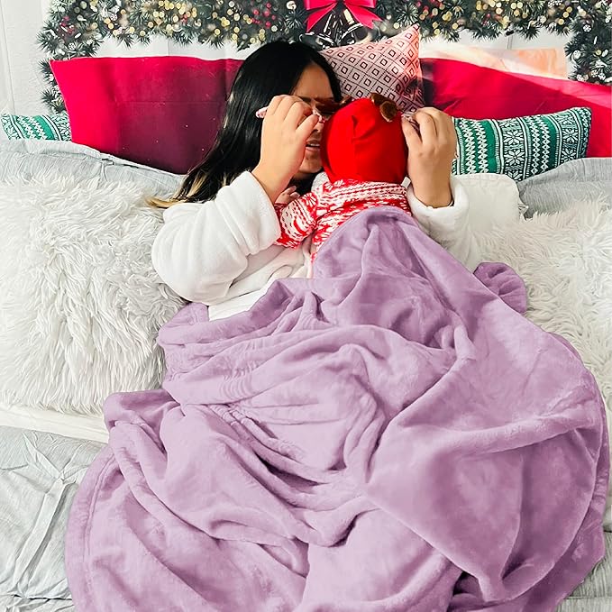 Bedsure GentleSoft Fleece Throw Blanket for Couch Lilac - Lightweight Plush Fuzzy Cozy Soft Blankets and Throws for Sofa, 50x60 inches
