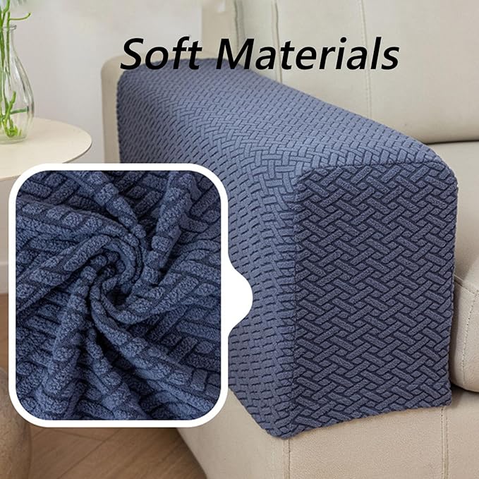 Soothing Home Sofa Covers, Sofa Hero Covers, Wear-Resistant Universal Couch Covers Washable Stretch Sectional Couch Cushion Covers (Light Grey,Arm Rest Covers 2pcs)
