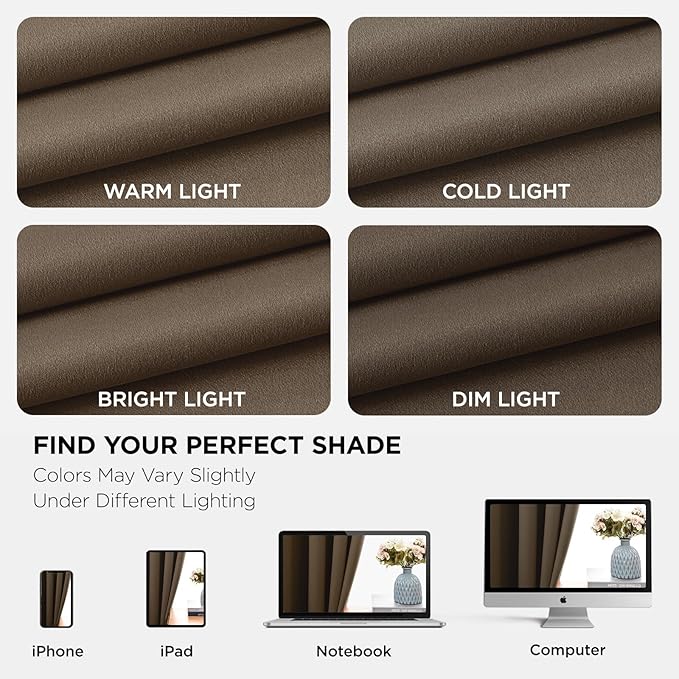 Joydeco Blackout Curtains 95 Inches Long 1 Panel, Thermal Insulated Long Curtains& Drapes 1 Piece, Room Darkening Grommet Drapes for Living Room Bedroom Window (W70 x L95 Inch, Khaki)