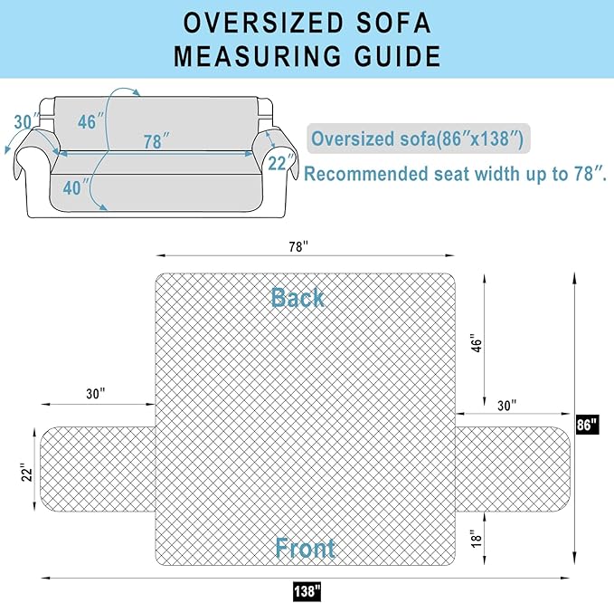 Reversible Oversized Sofa Covers Couch Cover Furniture Protector for Dogs Elastic Straps Water Resistant(XLSofa,Burgundy/Camel)