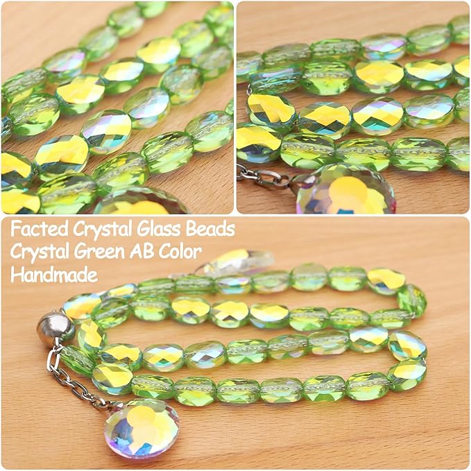 PEDOBO Magnetic Curtain Tiebacks, 2 Pack Crystal Beaded Sun & Moon Pendants Sheers/Draperies Holdbacks for Window Home Office Decor (Green)