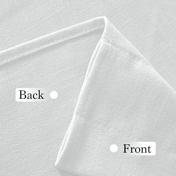 RYB HOME Short Cafe Curtains Faux Linen Blended Light Filtering Privacy Protect Small Window Treatment for Living Room Bathroom, Rod Pocket, White, 2 Panels, W 26 x L 24 inch