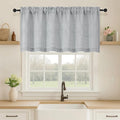 OVZME Grey Valance for Windows, Light Filtering Faux Linen Textured Small Cafe Valances for Windows, Dual Rod Pocket Farmhouse Short Curtain for Bathroom Basement, 60Wx24L inch, 1 Piece
