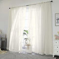 OWENIE Sheer Curtains 84 inch Length, Ivory Sheer Cutains 2 Panels Set for Bedroom/Living Room, Rod Pocket Voile Fimly Drapes, 2pcs, Each 42" W x 84" L