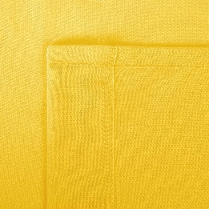 DWCN Yellow Sheer Curtains for Kitchen Windows - Rod Pocket Semi Transparent Voile Tier Curtains for Bedroom, Living Room, Farmhouse, 36 x 36 inches Long, Set of 2 Panels