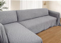 HOMERILLA Sectional Couch Covers for Sectional Sofa L Shaped Sofa Cover Blanket 2 Pieces L Shape Furniture Protector for Pets Dogs (Light Grey, XXX-Large)