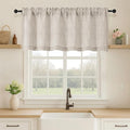 OVZME Valance for Windows, Light Filtering Faux Linen Textured Small Kitchen Valances for Windows, Dual Rod Pocket Farmhouse Short Curtain for Bathroom Basement, 60Wx20L inch, 1 Piece, Linen Color