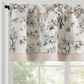 jinchan Linen Valance Curtain for 16 Inch Rustic Farmhouse Country Windows for Living Room Bedroom Bathroom Room Darkening Rod Pocket 1 Panel Black on White
