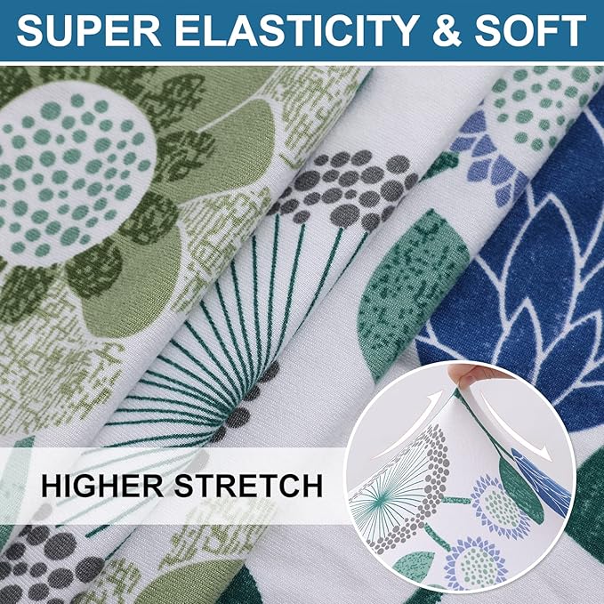 Smiry Printed Couch Cushion Covers, Stretch Soft Couch Covers for Sofa, Washable Non-Slip Sofa Slipcover Furniture Protector for Indoor and Outdoor (3 Pack, Light Green)
