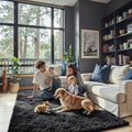 Black Rug Super Soft Shaggy 4x6 Feet Rugs for Bedroom, Fluffy Area Rug for Living Room Floor Rug, Fuzzy and Comfy Carpet Nursery Shag Rug for Kids Boys Room Decor(4 x 6, Black)